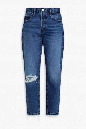 Le Original укороченные потертые джинсы прямого кроя с высокой посадкой , средний деним Frame