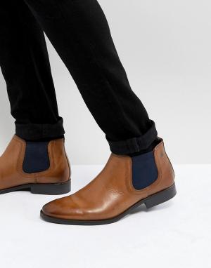 Светло-коричневые кожаные ботинки челси Ramson Base London. Цвет: рыжий