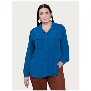 Блуза Большие размеры женская темно бирюзовый Мечты Данаи. Цвет: бирюзовый