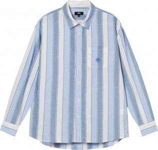 Рубашка Wide Striped Shirt 'Blue Stripe', синий Stussy