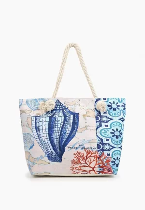 Пляжная сумка женская BAG-46-11969-4, белый Rosedena. Цвет: разноцветный