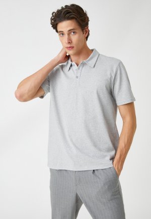 Рубашка-поло BASIC NECK BUTTONED SHORT SLEEVE , цвет grey Koton