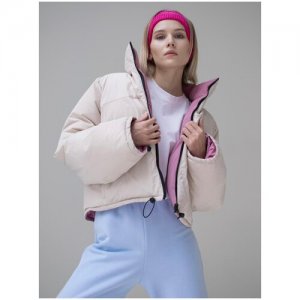Пуховик , размер XS-S, бежевый, розовый Alexandra Talalay. Цвет: серый/фиолетовый
