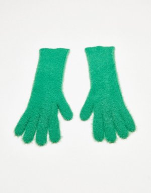 Зеленые длинные перчатки supersoft Topshop