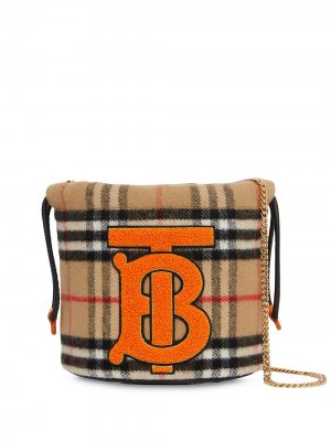 Сумка на плечо в клетку Vintage Check Burberry Kids. Цвет: бежевый