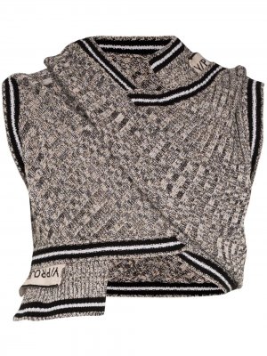 Укороченный пуловер асимметричного кроя Y/Project. Цвет: серый