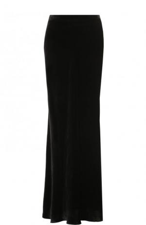 Однотонная бархатная юбка-макси Tegin. Цвет: черный