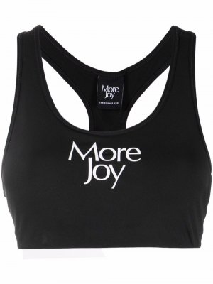 Спортивный бюстгальтер с логотипом More Joy. Цвет: черный