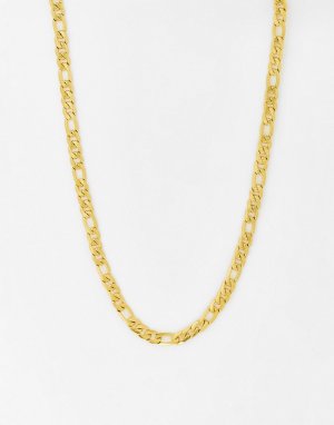 Золотистое ожерелье плетения фигаро из нержавеющей стали -Золотистый Icon Brand