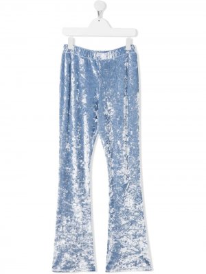 Расклешенные бархатные брюки SONIA RYKIEL ENFANT. Цвет: синий