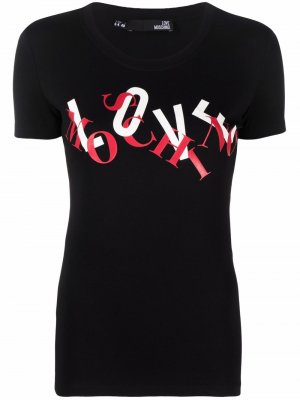 Logo-print cotton T-shirt Love Moschino. Цвет: черный
