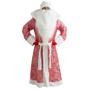 Карнавальный костюм Дед Мороз Царский красный арт.2046 рост: 180 см; размер 52-54 Бока С. Цвет: белый/красный