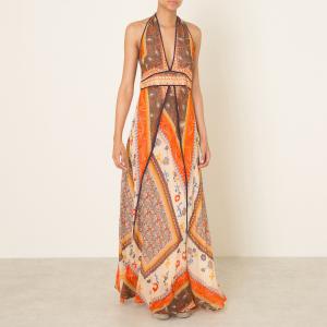 Платье длинная с открытой спиной ROMANE BA&SH. Цвет: оранжевый
