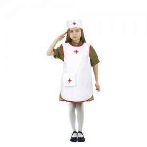 Карнавальный костюм Медсестра накидка с сумкой, головной убор, р. 98 -116 Страна Карнавалия. Цвет: белый/черный