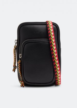 Сумка LANVIN Curb leather phone bag, черный