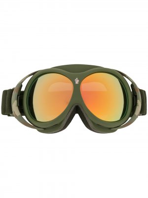 Лыжная маска с ремешком Moncler Eyewear. Цвет: зеленый