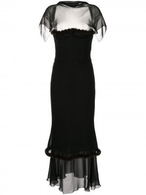 Шелковое платье 2003-го года Chanel Pre-Owned. Цвет: черный