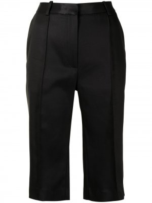 Атласные укороченные брюки Shanghai Tang. Цвет: черный