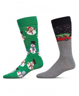 Оригинальная пара мужских рождественских праздничных носков, 2 шт. MeMoi, цвет Gray Multi Memoi