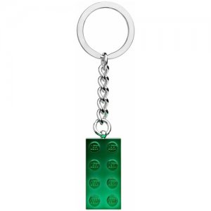 Брелок для ключей Кубик. Цвет - зелёный металл 854083 LEGO. Цвет: зеленый
