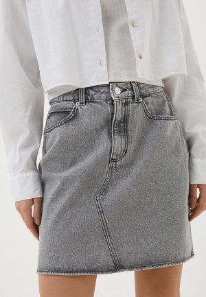 Юбка джинсовая Tom Tailor. Цвет: серый