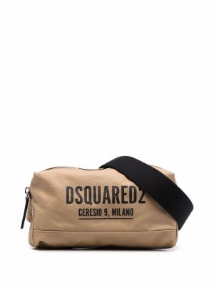 Поясная сумка с логотипом Dsquared2. Цвет: коричневый