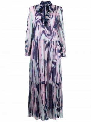 Платье с длинными рукавами и узором DVF Diane von Furstenberg. Цвет: фиолетовый