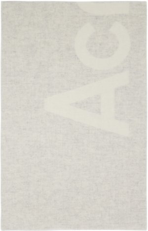 Серый жаккардовый шарф с логотипом Acne Studios