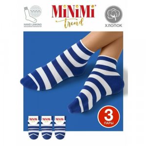 Носки , 3 пары, размер 39-41 (25-27), голубой MiNiMi. Цвет: голубой