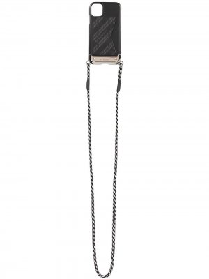 Хухол для iPhone 11 с ремешком и принтом Givenchy. Цвет: черный