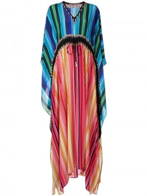 Плиссированное платье-кафтан Mary Katrantzou. Цвет: разноцветный