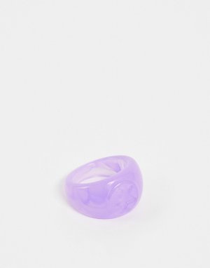 Фиолетовое пластмассовое кольцо-печатка со звездой -Розовый цвет ASOS DESIGN