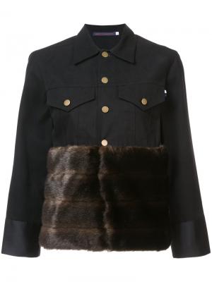 Куртка на пуговицах с меховой панелью Harvey Faircloth. Цвет: чёрный