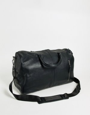 Кожаная спортивная сумка -Черный цвет Bolongaro Trevor