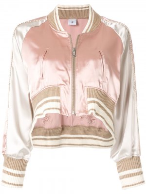 Укороченная куртка-бомбер с вышивкой Maison Mihara Yasuhiro. Цвет: розовый