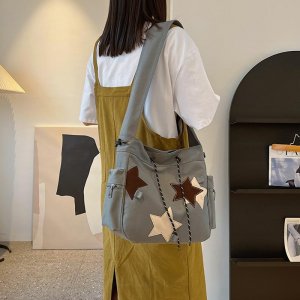 Сумка на одно плечо, женская сумка, простая модная большая вместительная ручная через трендовая холщовая VIA ROMA