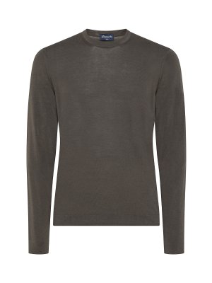 Пуловер с круглым вырезом , антрацитовый серый Drumohr. Цвет: серый