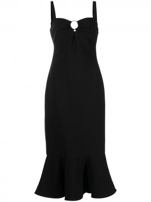 Платье миди Tia с баской Likely. Цвет: черный