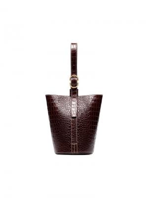 Маленькая сумка-тоут с эффектом крокодиловой кожи Trademark. Цвет: brown