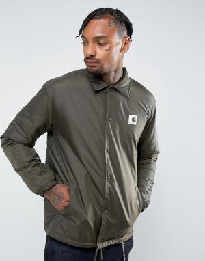 Спортивная куртка с подкладкой из искусственной цигейки WIP Carhartt. Цвет: зеленый