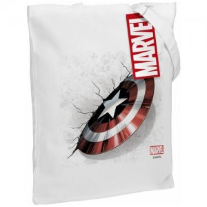 Сумка-шоппер белая Марвел Щит Капитана Америки Marvel
