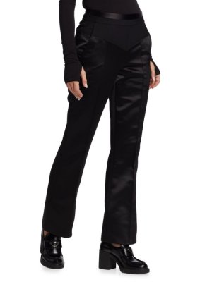 Атласные брюки со вставками из смокинга , черный Helmut Lang