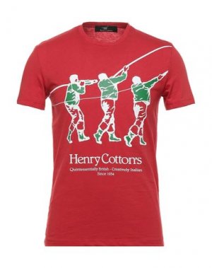 Футболка HENRY COTTON'S. Цвет: красный