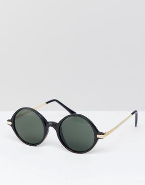Черные круглые солнцезащитные очки Inspired эксклюзивно для ASOS Reclaimed Vintage. Цвет: черный