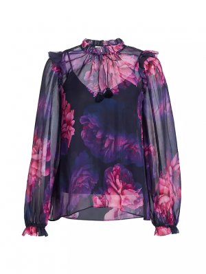 Шелковая блузка с цветочным принтом Sandy Cami Nyc, цвет electric floral NYC