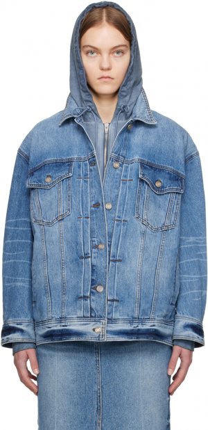 Синяя джинсовая куртка с эффектом потертостей , цвет Blue Juun.J