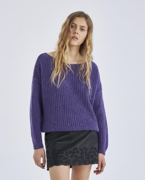 Женский свитер с вырезом «лодочка» фиолетового цвета , фиолетовый IKKS. Цвет: фиолетовый