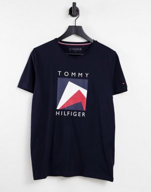 Темно-синяя футболка с логотипом -Темно-синий Tommy Hilfiger