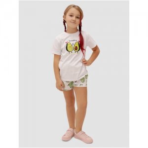 Пижама детская, , RP-2006/Белый-авокадо-146 Reversal. Цвет: белый