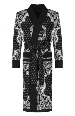 Шелковый халат Dolce & Gabbana. Цвет: чёрный